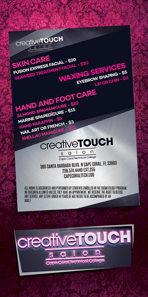Creative Touch Salon services menu 2